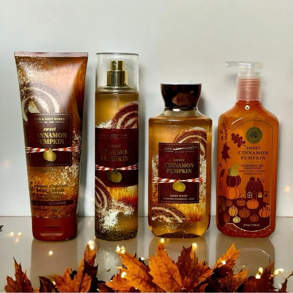 Bath & Body Works Sweet Cinnamon Pumpkin Body Care Gift Set NWT - Picture 2 of 5